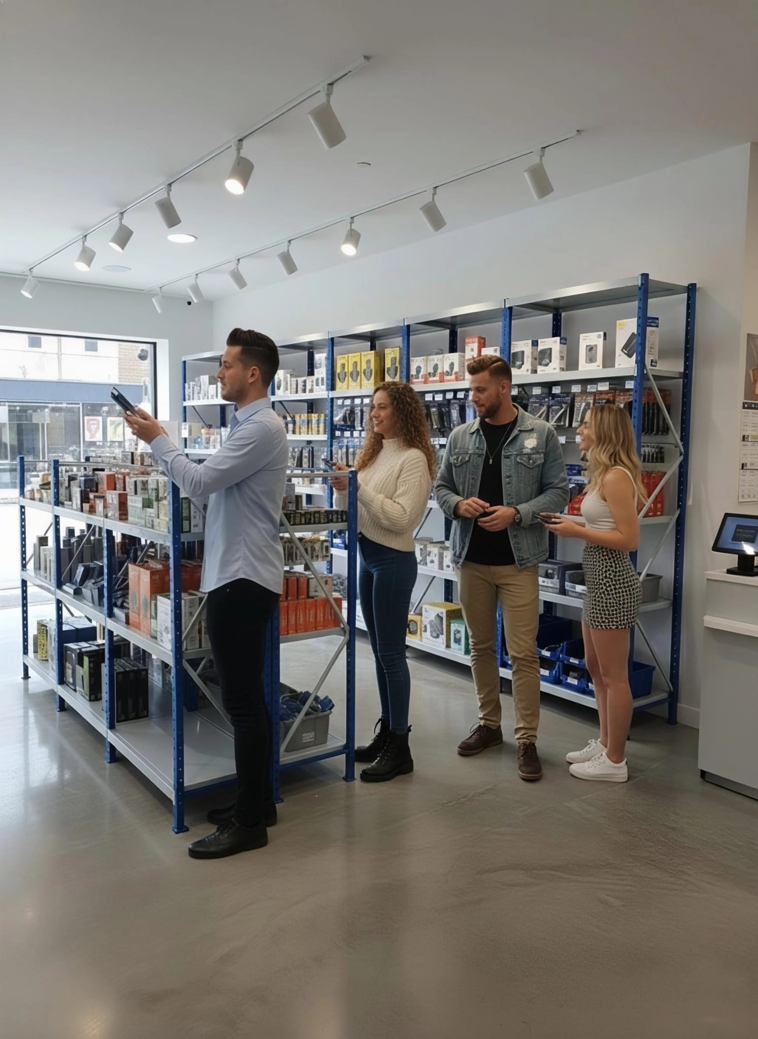 Estantería E40 en instalación de tienda